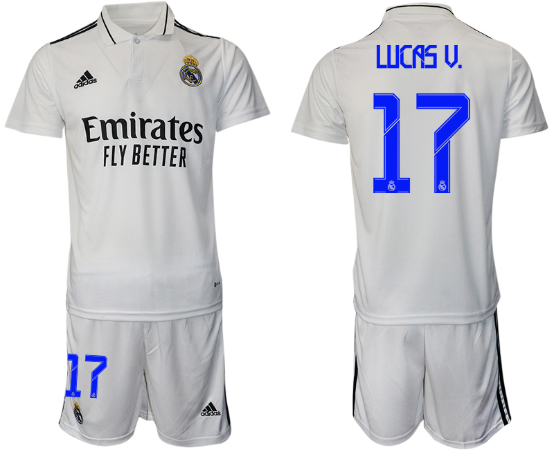 Men 2022-2023 Club Real Madrid home white 17 Adidas Soccer Jersey